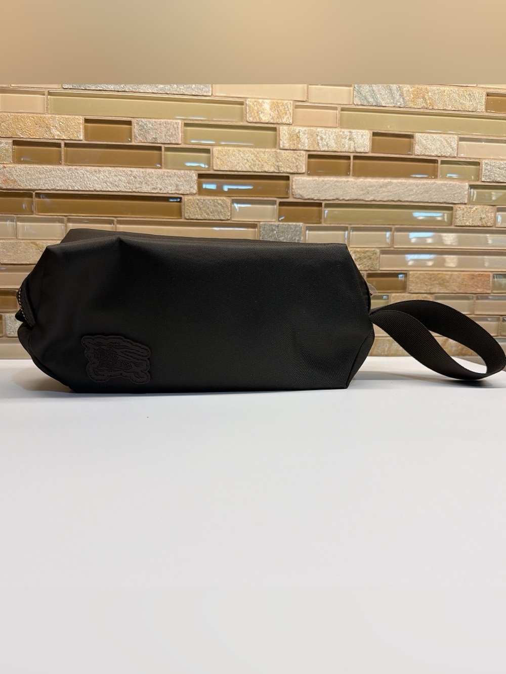 Burberry Black Toiletry Pouch with Wrist Strap